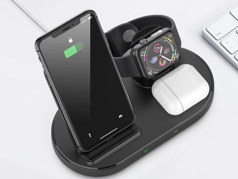 Tech-Protect Bezprzewodowa ładowarka indukcyjna Qi 3w1 W55 do iPhone/AirPods/Watch Black Tech-Protect Bezprzewodowa ładowarka indukcyjna Qi 3w1 W55 do iPhone/AirPods/Watch Black