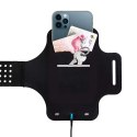 4kom.pl Etui do biegania Sport ArmBand wodoodporna opaska na ramię do telefonu 6.5 cali Czarna