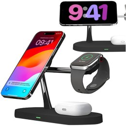 4kom.pl Ładowarka bezprzewodowa indukcyjna Qi MagSafe 3w1 do iPhone/AirPods/Watch Black