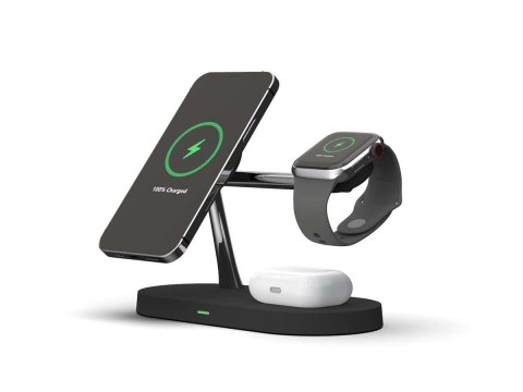 4kom.pl Ładowarka bezprzewodowa indukcyjna Qi MagSafe 3w1 do iPhone/AirPods/Watch Black 4kom.pl Ładowarka bezprzewodowa indukcyjna Qi MagSafe 3w1 do iPhone/AirPods/Watch Black