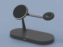 4kom.pl Ładowarka bezprzewodowa indukcyjna Qi MagSafe 3w1 do iPhone/AirPods/Watch Black