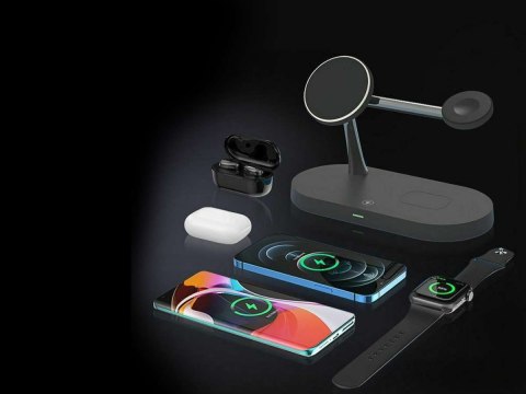 4kom.pl Ładowarka bezprzewodowa indukcyjna Qi MagSafe 3w1 do iPhone/AirPods/Watch Black 4kom.pl Ładowarka bezprzewodowa indukcyjna Qi MagSafe 3w1 do iPhone/AirPods/Watch Black