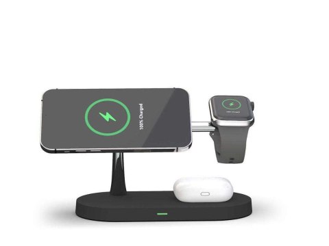 4kom.pl Ładowarka bezprzewodowa indukcyjna Qi MagSafe 3w1 do iPhone/AirPods/Watch Black 4kom.pl Ładowarka bezprzewodowa indukcyjna Qi MagSafe 3w1 do iPhone/AirPods/Watch Black