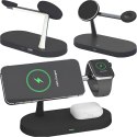 4kom.pl Ładowarka bezprzewodowa indukcyjna Qi MagSafe 3w1 do iPhone/AirPods/Watch Black
