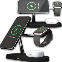 4kom.pl Ładowarka bezprzewodowa indukcyjna Qi MagSafe 3w1 do iPhone/AirPods/Watch Black