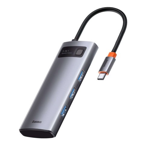 Baseus Hub 5w1 Baseus Metal Gleam Series, USB-C do 3x USB 3.0 + HDMI + USB-C PD Baseus Hub 5w1 Baseus Metal Gleam Series, USB-C do 3x USB 3.0 + HDMI + USB-C PD