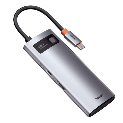 Baseus Hub 5w1 Baseus Metal Gleam Series, USB-C do 3x USB 3.0 + HDMI + USB-C PD Baseus Hub 5w1 Baseus Metal Gleam Series, USB-C do 3x USB 3.0 + HDMI + USB-C PD