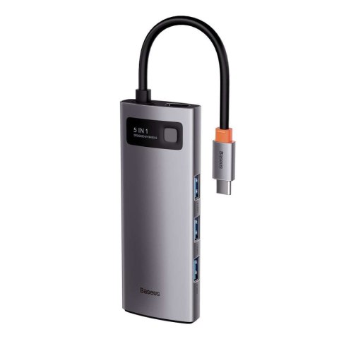Baseus Hub 5w1 Baseus Metal Gleam Series, USB-C do 3x USB 3.0 + HDMI + USB-C PD Baseus Hub 5w1 Baseus Metal Gleam Series, USB-C do 3x USB 3.0 + HDMI + USB-C PD