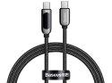 Baseus Kabel 1m Baseus przewód USB-C Type C z miernikiem prądu PD 5A 100W Black