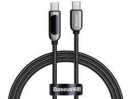 Baseus Kabel 1m Baseus przewód USB-C Type C z miernikiem prądu PD 5A 100W Black