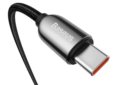 Baseus Kabel 1m Baseus przewód USB-C Type C z miernikiem prądu PD 5A 100W Black Baseus Kabel 1m Baseus przewód USB-C Type C z miernikiem prądu PD 5A 100W Black
