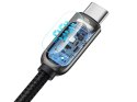 Baseus Kabel 1m Baseus przewód USB-C Type C z miernikiem prądu PD 5A 100W Black