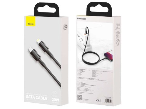 Baseus Kabel 2m Baseus Density przewód USB-C Type C na Lightning PD 20W 5A Black Baseus Kabel 2m Baseus Density przewód USB-C Type C na Lightning PD 20W 5A Black