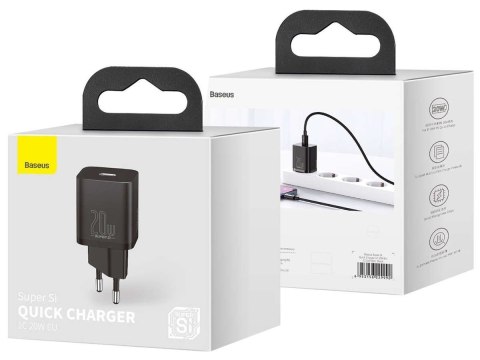 Baseus Ładowarka sieciowa Baseus Super Si Quick Charger 1C 20W Black Baseus Ładowarka sieciowa Baseus Super Si Quick Charger 1C 20W Black