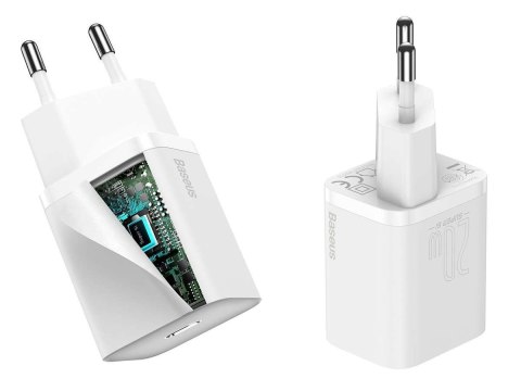Baseus Ładowarka sieciowa Baseus Super Si USB-C kabel do iPhone 20W White Baseus Ładowarka sieciowa Baseus Super Si USB-C kabel do iPhone 20W White