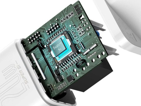 Baseus Ładowarka sieciowa Baseus Super Si USB-C kabel do iPhone 20W White Baseus Ładowarka sieciowa Baseus Super Si USB-C kabel do iPhone 20W White