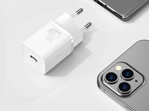 Baseus Ładowarka sieciowa Baseus Super Si USB-C kabel do iPhone 20W White Baseus Ładowarka sieciowa Baseus Super Si USB-C kabel do iPhone 20W White