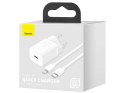 Baseus Ładowarka sieciowa Baseus Super Si USB-C kabel do iPhone 20W White