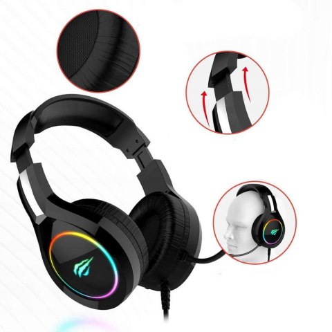 Havit Słuchawki gamingowe Havit GAMENOTE H2232D RGB USB+3.5mm Havit Słuchawki gamingowe Havit GAMENOTE H2232D RGB USB+3.5mm