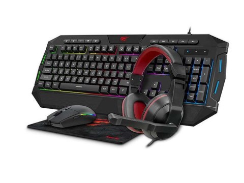 Havit Zestaw gamingowy 4w1 Havit GAMENOTE KB501CM Słuchawki + klawiatura + myszka + podkładka Havit Zestaw gamingowy 4w1 Havit GAMENOTE KB501CM Słuchawki + klawiatura + myszka + podkładka