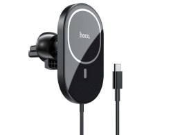 Hoco Case Uchwyt samochodowy magnetyczny z ładowarką Qi MagSafe HOCO CA90 Black