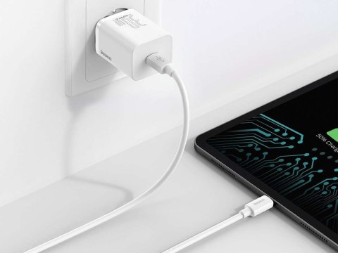 Baseus Ładowarka sieciowa Baseus Super Si Quick Charger USB-C PD 30W White Baseus Ładowarka sieciowa Baseus Super Si Quick Charger USB-C PD 30W White