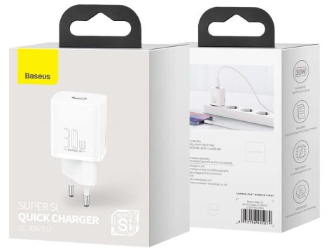 Baseus Ładowarka sieciowa Baseus Super Si Quick Charger USB-C PD 30W White Baseus Ładowarka sieciowa Baseus Super Si Quick Charger USB-C PD 30W White