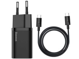 Baseus Ładowarka sieciowa Baseus USB-C PD 25W + kabel do USB-C Black
