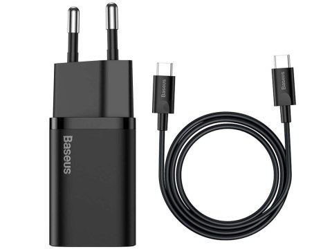 Baseus Ładowarka sieciowa Baseus USB-C PD 25W + kabel do USB-C Black Baseus Ładowarka sieciowa Baseus USB-C PD 25W + kabel do USB-C Black