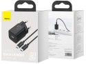 Baseus Ładowarka sieciowa Baseus USB-C PD 25W + kabel do USB-C Black