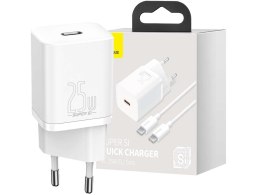 Baseus Ładowarka sieciowa Baseus USB-C PD 25W + kabel do USB-C White