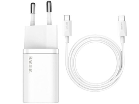 Baseus Ładowarka sieciowa Baseus USB-C PD 25W + kabel do USB-C White Baseus Ładowarka sieciowa Baseus USB-C PD 25W + kabel do USB-C White