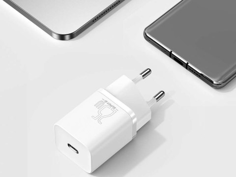 Baseus Ładowarka sieciowa Baseus USB-C PD 25W + kabel do USB-C White Baseus Ładowarka sieciowa Baseus USB-C PD 25W + kabel do USB-C White