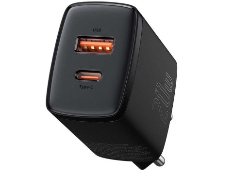 Baseus Ładowarka sieciowa Baseus USB PD QC 3.0 20W Black Baseus Ładowarka sieciowa Baseus USB PD QC 3.0 20W Black