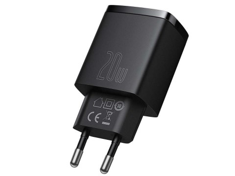 Baseus Ładowarka sieciowa Baseus USB PD QC 3.0 20W Black Baseus Ładowarka sieciowa Baseus USB PD QC 3.0 20W Black