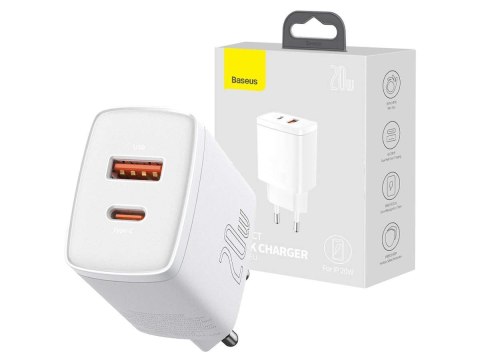 Baseus Ładowarka sieciowa Baseus USB PD QC 3.0 20W White Baseus Ładowarka sieciowa Baseus USB PD QC 3.0 20W White