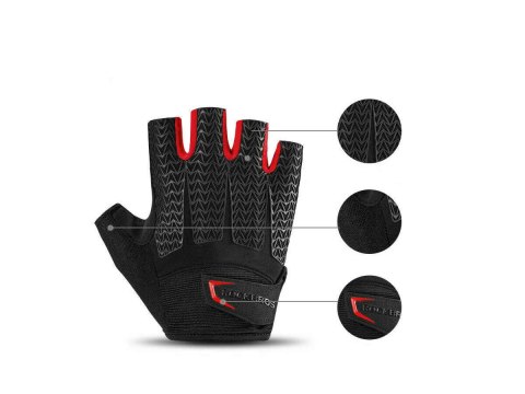 RockBros Rękawiczki rowerowe na rower bez palców L RockBros S169BR-L czarne RockBros Rękawiczki rowerowe na rower bez palców L RockBros S169BR-L czarne