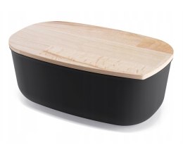 PRACTIC CHLEBAK POJEMNIK NA PIECZYWO Z DESKĄ BUKOWĄ CZARNY