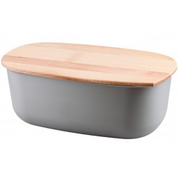 PRACTIC CHLEBAK POJEMNIK NA PIECZYWO Z DESKĄ BUKOWĄ SZARY