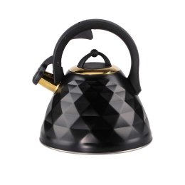 ELITEHOFF CZAJNIK Z GWIZDKIEM 3L GLAMOUR BLACK GOLD E-5067