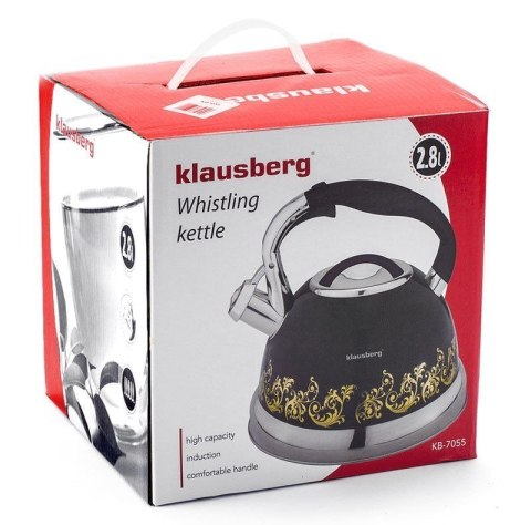 KLAUSBERG CZAJNIK Z GWIZDKIEM KLAUSBERG 2,8L KB-7055 BLACK KLAUSBERG CZAJNIK Z GWIZDKIEM KLAUSBERG 2,8L KB-7055 BLACK