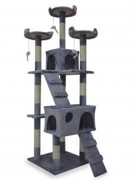 E-hurtownia Drapak dla kota 170 cm jasno szary domek legowisko sizal zabawki stabilny