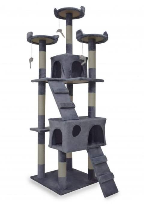 E-hurtownia Drapak dla kota 170 cm jasno szary domek legowisko sizal zabawki stabilny E-hurtownia Drapak dla kota 170 cm jasno szary domek legowisko sizal zabawki stabilny