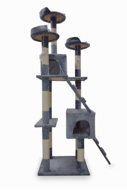 E-hurtownia Drapak dla kota 170 cm jasno szary domek legowisko sizal zabawki stabilny