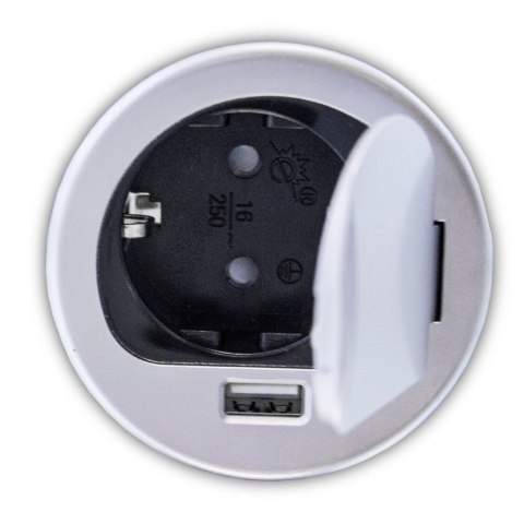 BITUXX® GNIAZDO CHOWANE WPUSZCZANE W BLAT OKRĄGŁE Z USB BITUXX® GNIAZDO CHOWANE WPUSZCZANE W BLAT OKRĄGŁE Z USB