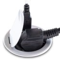 BITUXX® GNIAZDO CHOWANE WPUSZCZANE W BLAT OKRĄGŁE Z USB