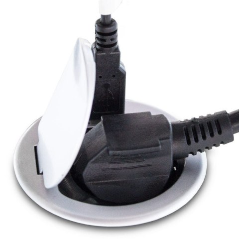 BITUXX® GNIAZDO CHOWANE WPUSZCZANE W BLAT OKRĄGŁE Z USB BITUXX® GNIAZDO CHOWANE WPUSZCZANE W BLAT OKRĄGŁE Z USB