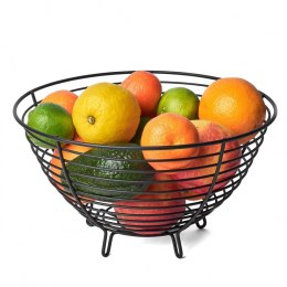 TADAR KOSZYK STALOWY NA NÓŻKACH NA OWOCE 28cm czarny