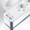 E-hurtownia Listwa zasilająca przedłużacz 5 gniazd +2xUSB 1,4m
