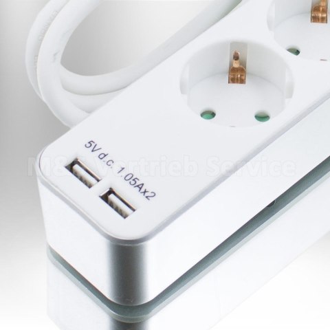 E-hurtownia Listwa zasilająca przedłużacz 5 gniazd +2xUSB 1,4m E-hurtownia Listwa zasilająca przedłużacz 5 gniazd +2xUSB 1,4m